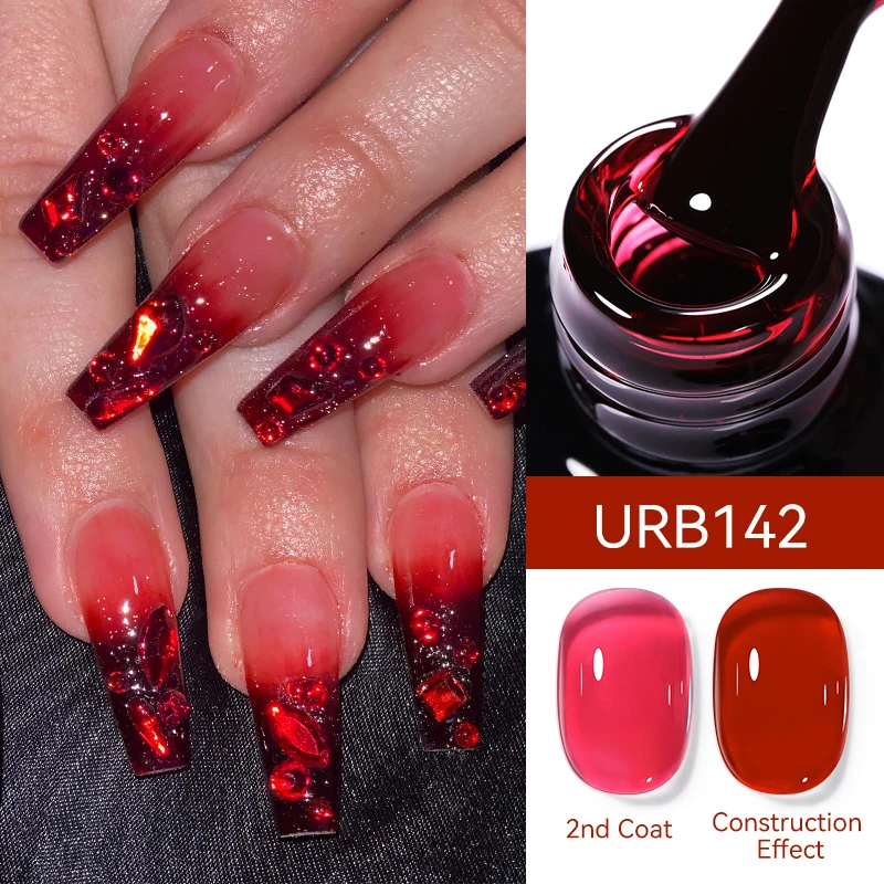 UR SUGAR 7ml Nude Pink Glitter Rubber Base Gel Polish Sparking Sequins Semi Permanent Soak Off Nail Art Varnish All For Manicure - Image 51