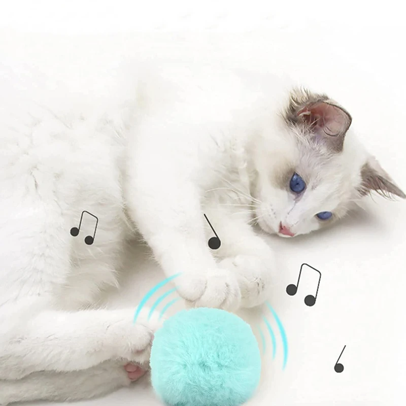 Interactive Ball Smart Cat Toys Plush Electric Catnip Training Toy Kitten Touch Sounding Pet Product Squeak Toy Ball - Image 3