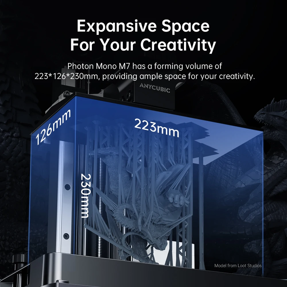 ANYCUBIC Photon Mono M7 Mono MSLA 3D Printer High Speed Resin Photocuring 14K 3D Printer 10'' LCD Printing Size 223*230*126mm - Image 4