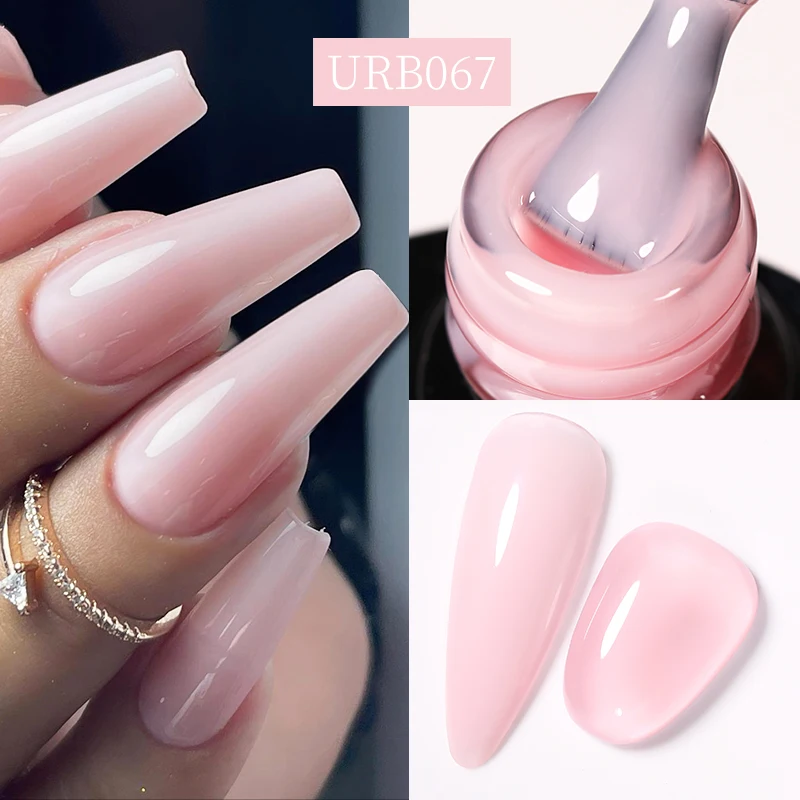 UR SUGAR 7ml Nude Pink Glitter Rubber Base Gel Polish Sparking Sequins Semi Permanent Soak Off Nail Art Varnish All For Manicure - Image 12