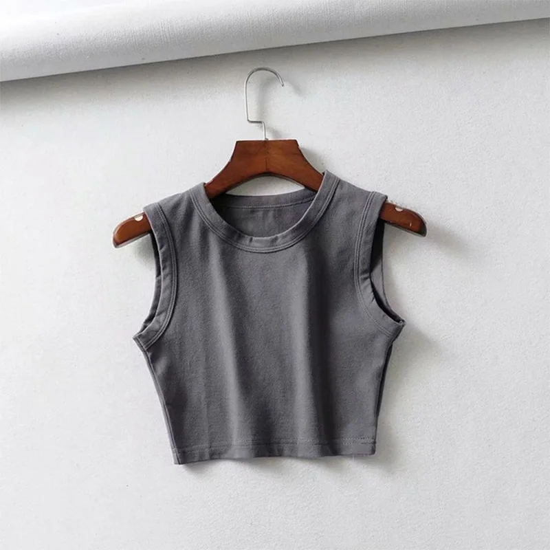 summer vintage white crop tops women biker black punk sexy tank top korean streetwear cropped sleeveless top feminino - Image 9
