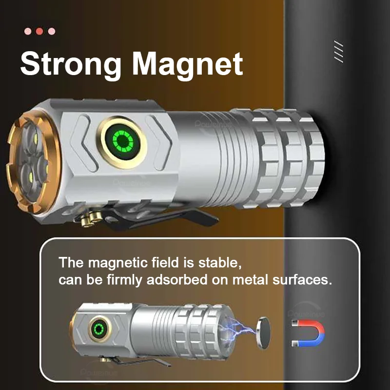 LED Strong Light Flashlight Rechargeable Multi functional For Long Range Portable Outdoor Home Mini Flashlight Cap Clip Light - Image 4