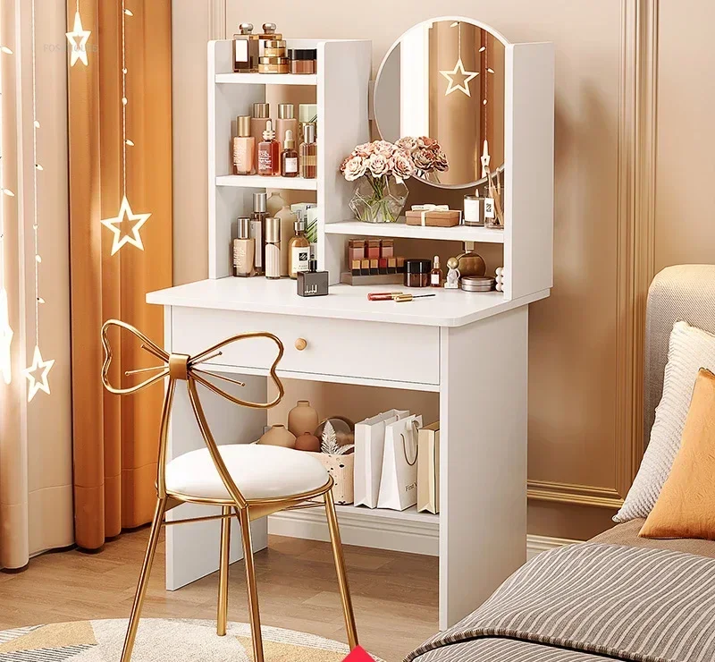 Nordic Artificial Board Dressers for Bedroom Storage with Cabinet Mirror Dressing Table Light Luxury Nordic Dresser for Hotel - Image 28