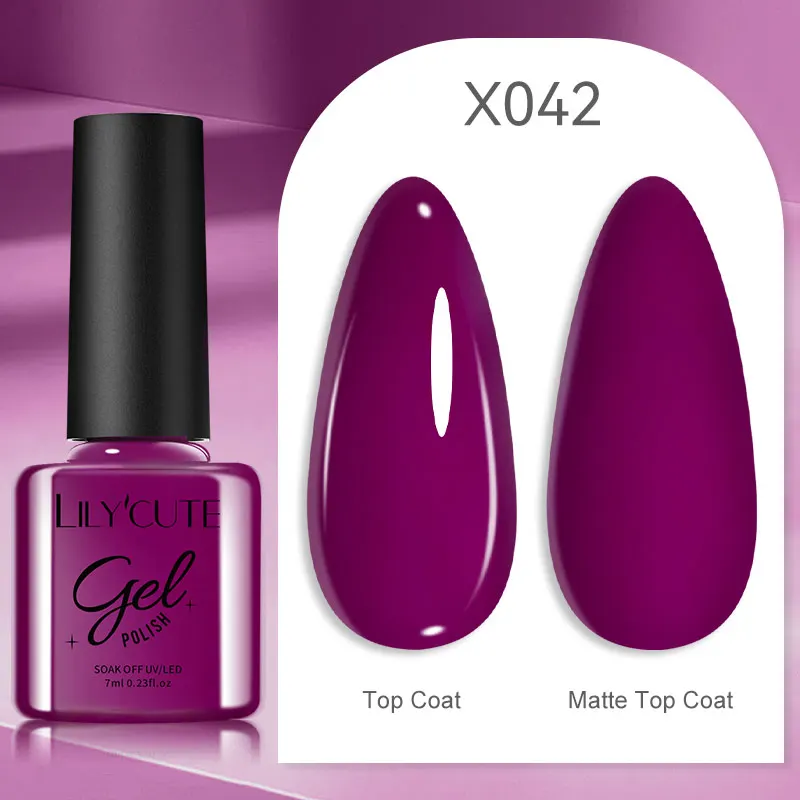 LILYCUTE 7ml UV Nail Gel Polish Autumn Winter Color Semi Permanent Matte Top Coat Needed Soak Off UV LED Nail Art Gel Varnish - Image 83