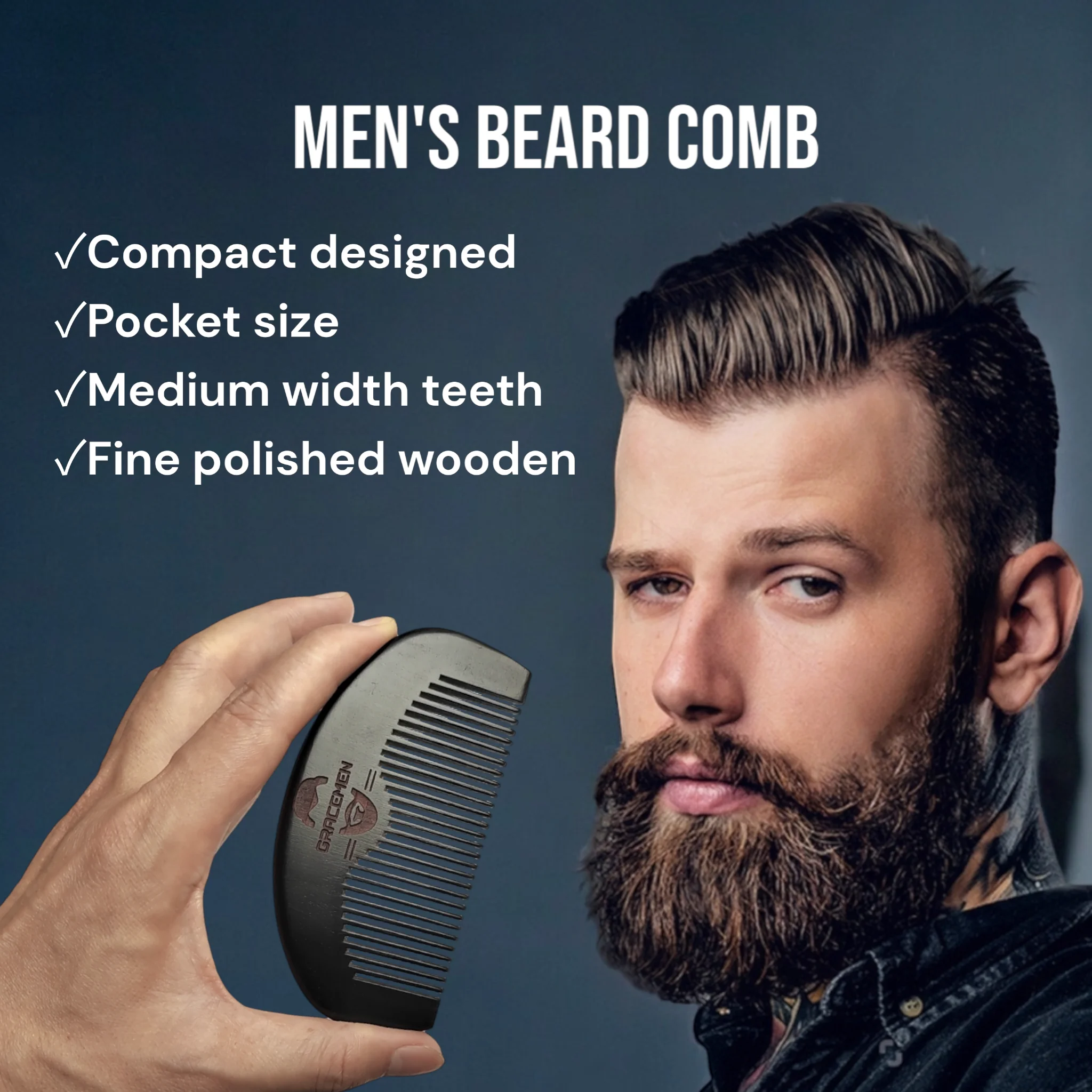 The Gracemen Beard Kit - 6 in 1 Grooming Suit for Men- Beard Template & Brush & Comb & Eyebrow Razor & Scissors with Travel Bag - Image 4
