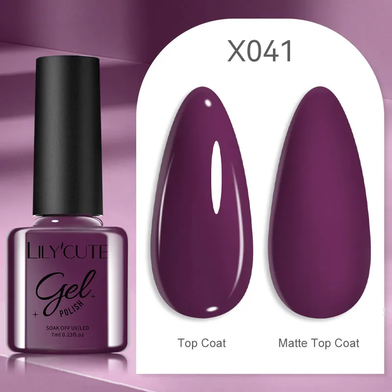 LILYCUTE 7ml UV Nail Gel Polish Autumn Winter Color Semi Permanent Matte Top Coat Needed Soak Off UV LED Nail Art Gel Varnish - Image 117