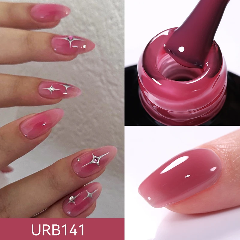 UR SUGAR 7ml Nude Pink Glitter Rubber Base Gel Polish Sparking Sequins Semi Permanent Soak Off Nail Art Varnish All For Manicure - Image 52