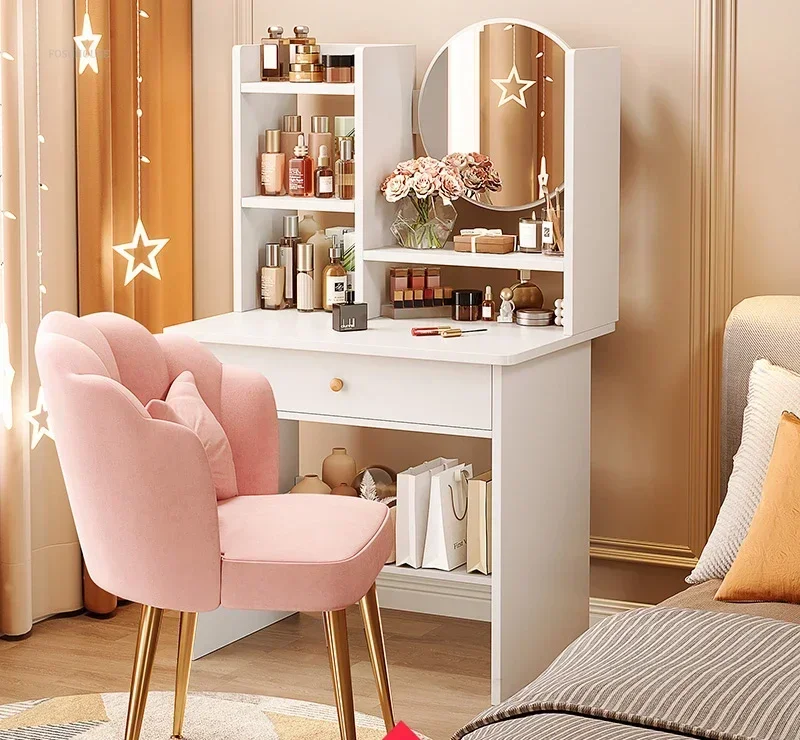 Nordic Artificial Board Dressers for Bedroom Storage with Cabinet Mirror Dressing Table Light Luxury Nordic Dresser for Hotel - Image 10