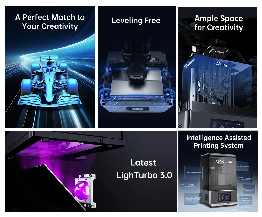 ANYCUBIC Photon Mono M7 Mono MSLA 3D Printer High Speed Resin Photocuring 14K 3D Printer 10'' LCD Printing Size 223*230*126mm - Image 8