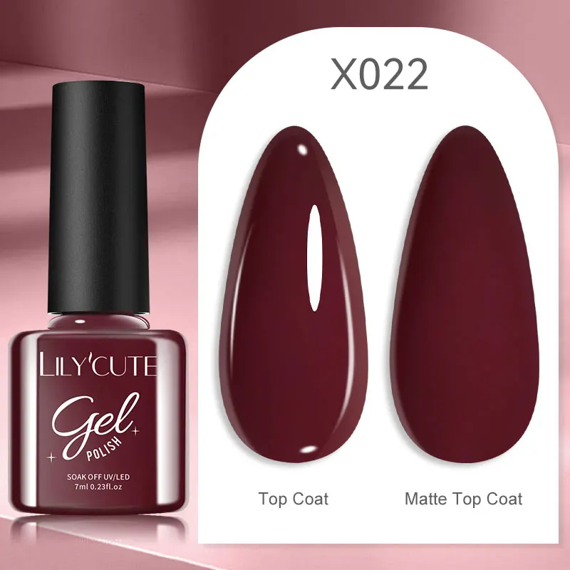 LILYCUTE 7ml UV Nail Gel Polish Autumn Winter Color Semi Permanent Matte Top Coat Needed Soak Off UV LED Nail Art Gel Varnish - Image 111