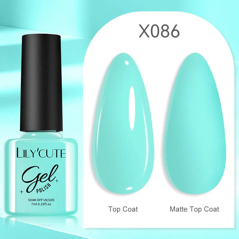 LILYCUTE 7ml UV Nail Gel Polish Autumn Winter Color Semi Permanent Matte Top Coat Needed Soak Off UV LED Nail Art Gel Varnish - Image 150
