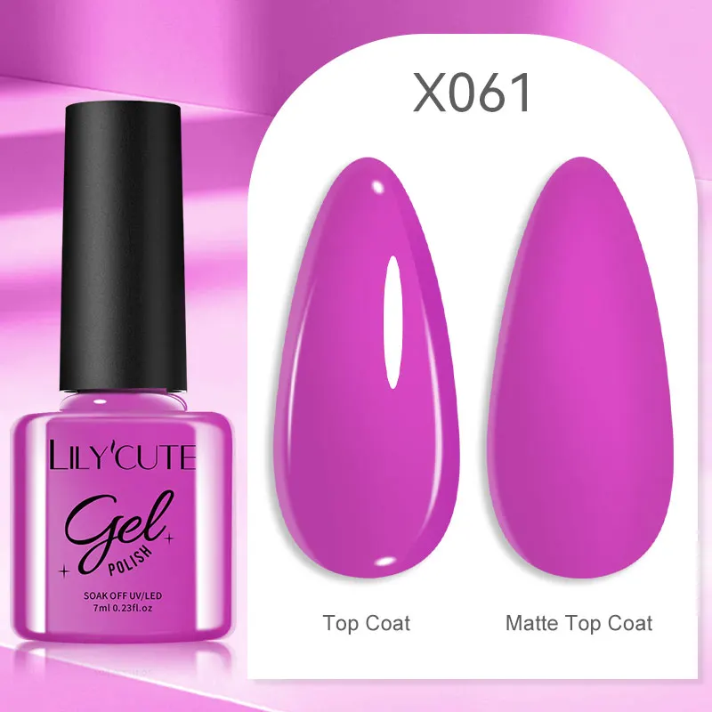 LILYCUTE 7ml UV Nail Gel Polish Autumn Winter Color Semi Permanent Matte Top Coat Needed Soak Off UV LED Nail Art Gel Varnish - Image 38