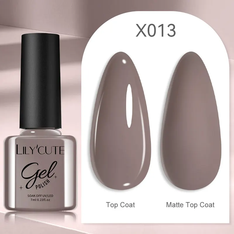LILYCUTE 7ml UV Nail Gel Polish Autumn Winter Color Semi Permanent Matte Top Coat Needed Soak Off UV LED Nail Art Gel Varnish - Image 115