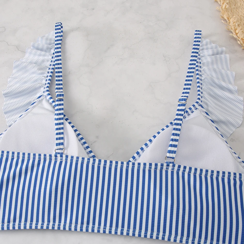 Sexy Striped Ruffle Bikini Swimsuit Women 2025 Two-piece Swimwear High Waisted Bikinis Sets Female Bathing Suit Push Up Monokini (Copy) - Image 21
