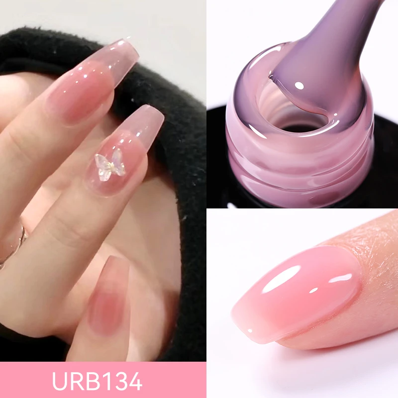 UR SUGAR 7ml Nude Pink Glitter Rubber Base Gel Polish Sparking Sequins Semi Permanent Soak Off Nail Art Varnish All For Manicure - Image 42