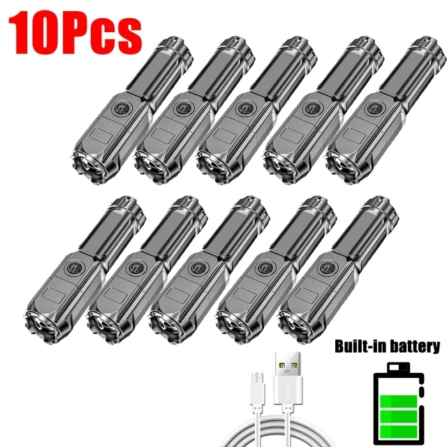 Powerful LED Flashlight USB Rechargeable Torch Portable Zoomable Camping Light 3 Lighting Modes For Outdoor Hiking Emergency - Image 10