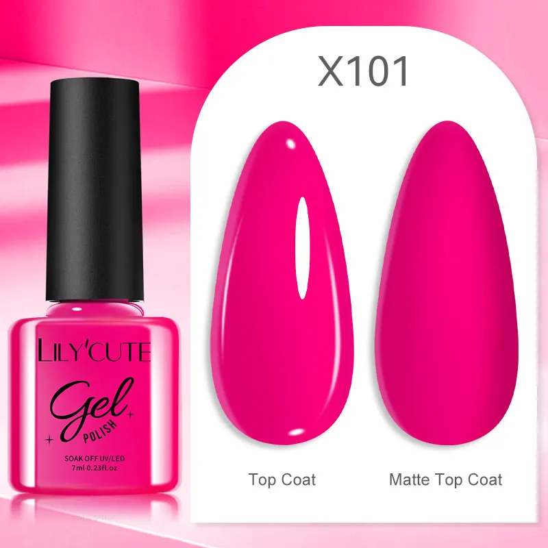 LILYCUTE 7ml UV Nail Gel Polish Autumn Winter Color Semi Permanent Matte Top Coat Needed Soak Off UV LED Nail Art Gel Varnish - Image 47