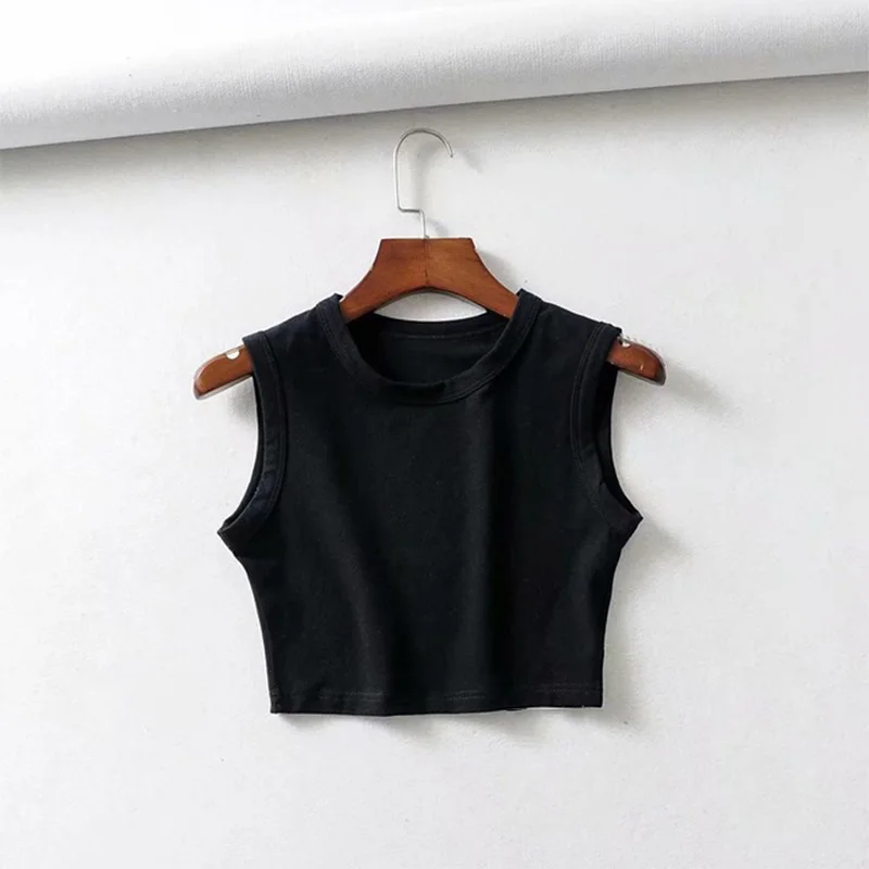 summer vintage white crop tops women biker black punk sexy tank top korean streetwear cropped sleeveless top feminino - Image 7