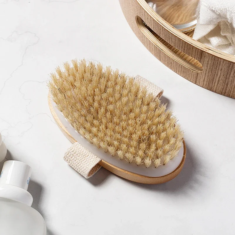 Natural  Bristle Brush Soft Wet Dry Skin Body SPA Brush Bath Massager - Image 6