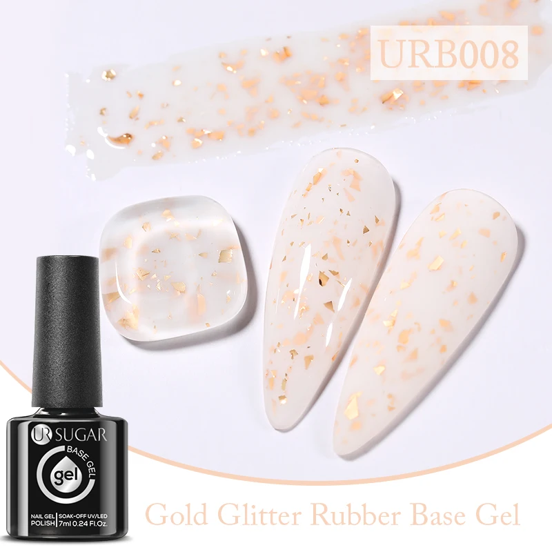 UR SUGAR 7ml Nude Pink Glitter Rubber Base Gel Polish Sparking Sequins Semi Permanent Soak Off Nail Art Varnish All For Manicure - Image 50