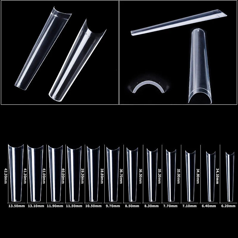 500pcs XXL Coffin Nail Tips Square C-curve False French Natural Transparent Fake Nails Acrylic UV Gel Polish Manicure Salon Tool - Image 5