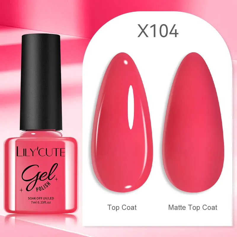 LILYCUTE 7ml UV Nail Gel Polish Autumn Winter Color Semi Permanent Matte Top Coat Needed Soak Off UV LED Nail Art Gel Varnish - Image 49