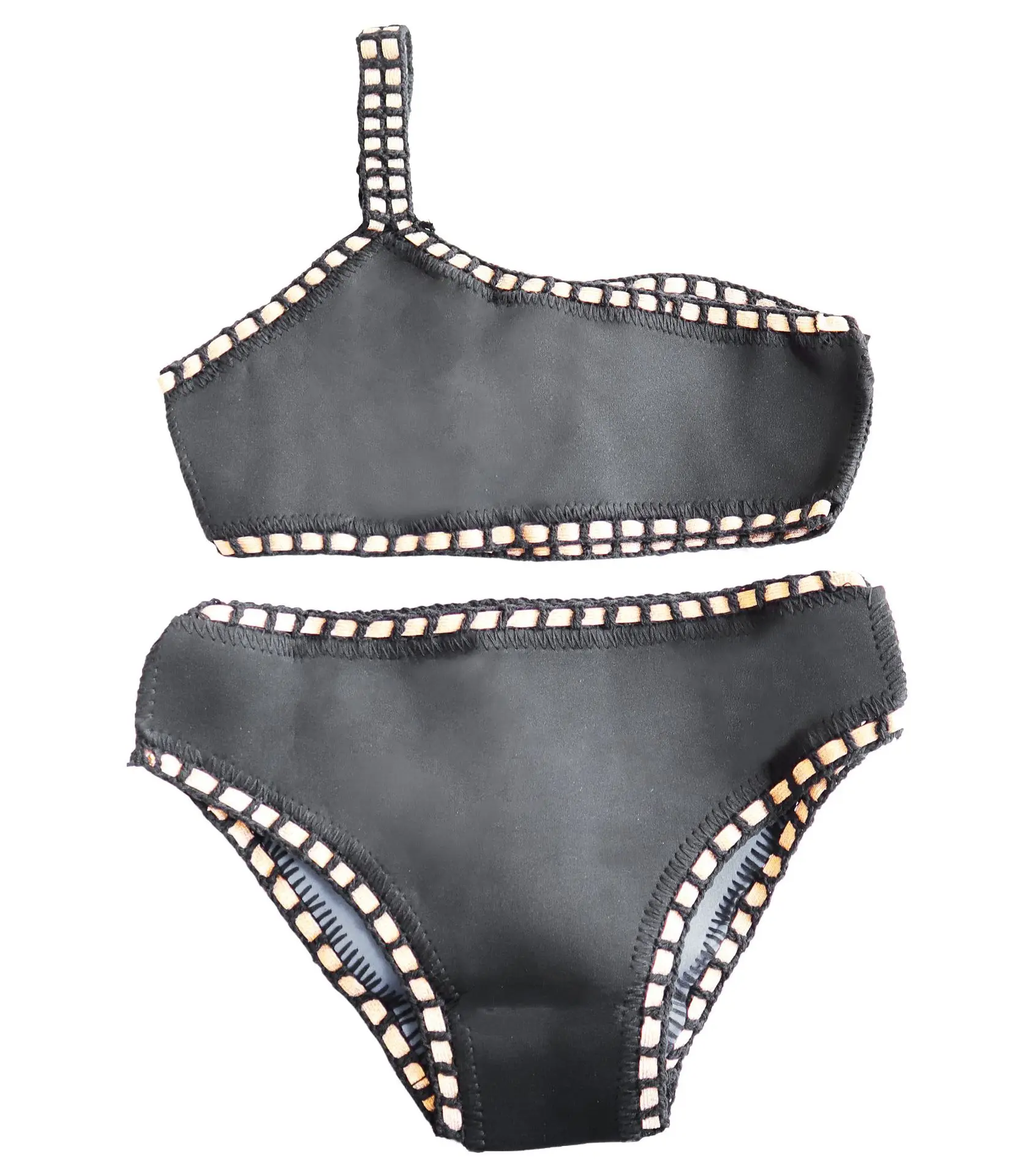 Micro Bikini 2021 Women Handmade Crochet Knit Swimwear Halter Patchwork Bathing Suit Swimsuit Biquini Thong Bikini traje de bano (Copy) (Copy) - Image 10