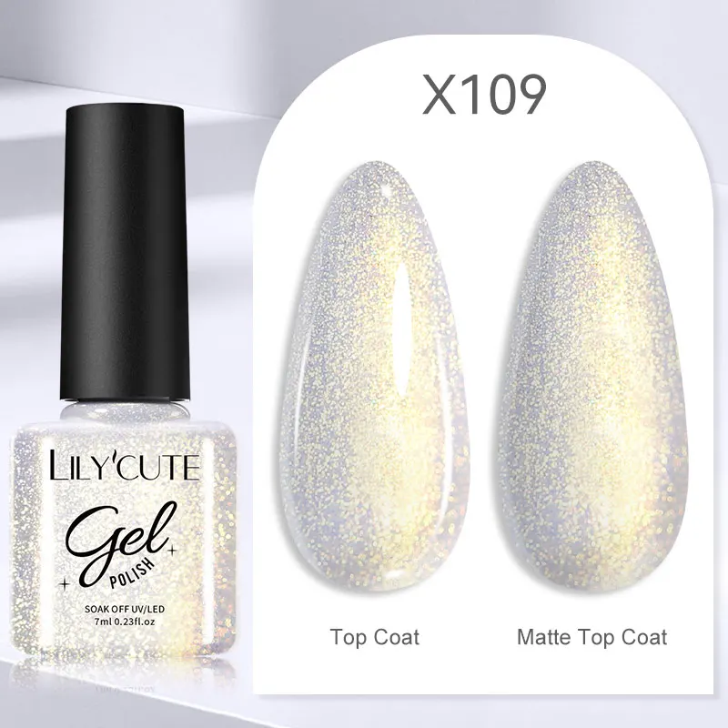 LILYCUTE 7ml UV Nail Gel Polish Autumn Winter Color Semi Permanent Matte Top Coat Needed Soak Off UV LED Nail Art Gel Varnish - Image 114