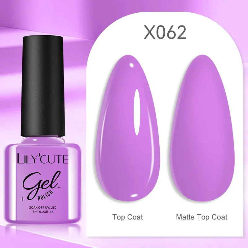 LILYCUTE 7ml UV Nail Gel Polish Autumn Winter Color Semi Permanent Matte Top Coat Needed Soak Off UV LED Nail Art Gel Varnish - Image 29
