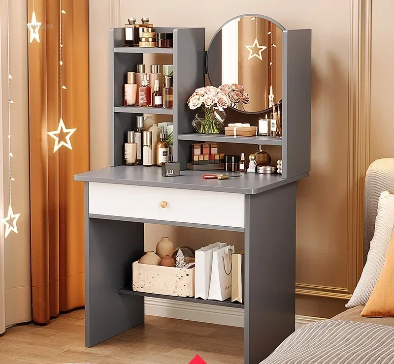 Nordic Artificial Board Dressers for Bedroom Storage with Cabinet Mirror Dressing Table Light Luxury Nordic Dresser for Hotel - Image 25