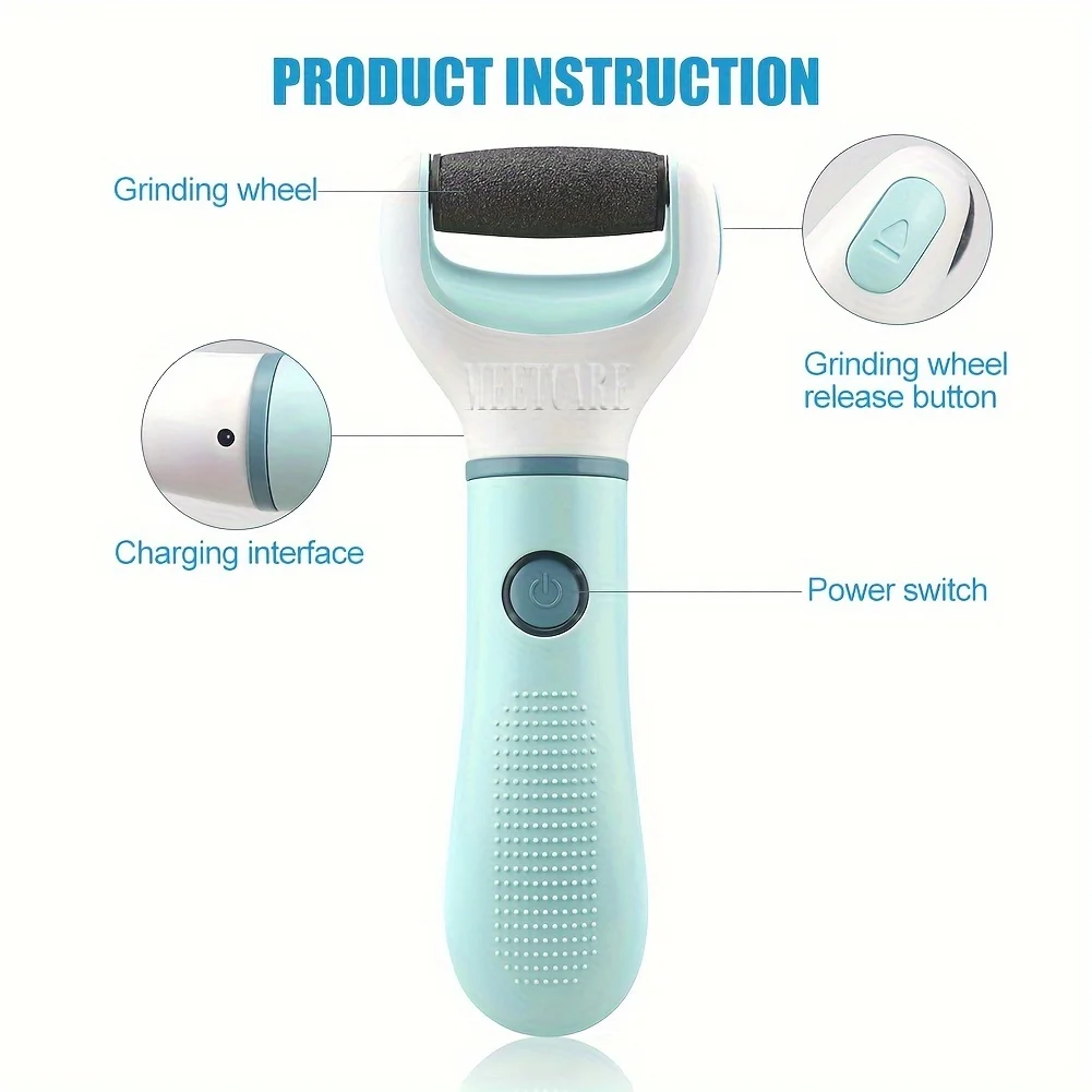 Electric Foot Grinder Auto Wireless Remove Dead Skin Calluses Cracks Hard Cracked skin Pedicure Tool Waterproof Foot Cleaner - Image 3