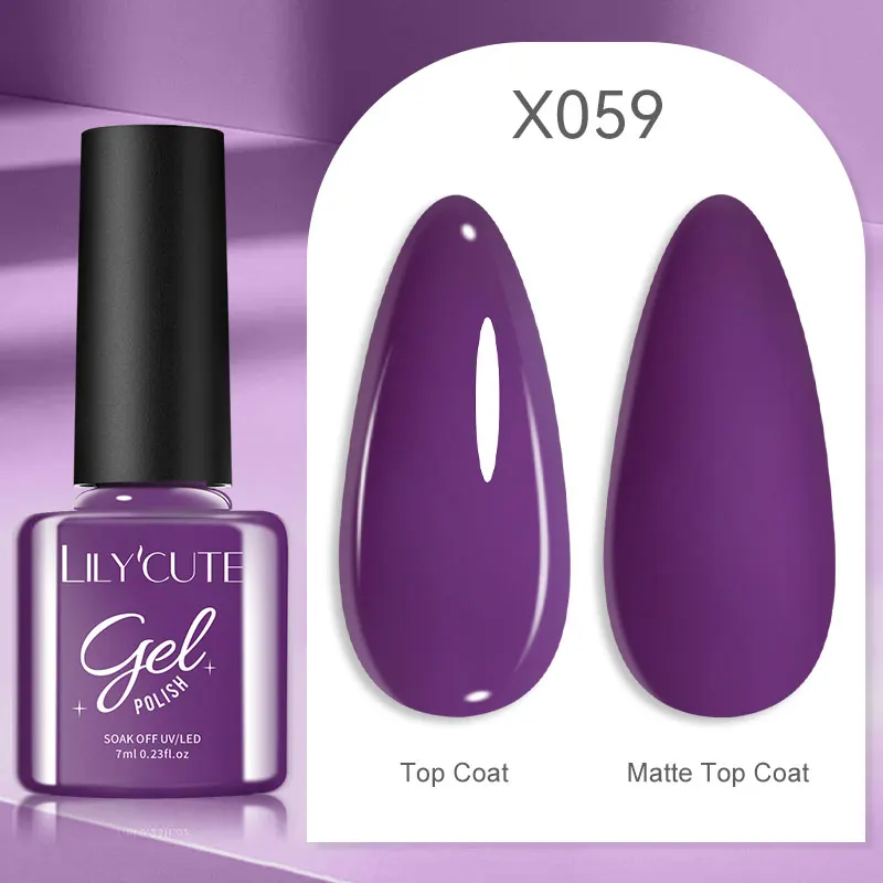 LILYCUTE 7ml UV Nail Gel Polish Autumn Winter Color Semi Permanent Matte Top Coat Needed Soak Off UV LED Nail Art Gel Varnish - Image 82
