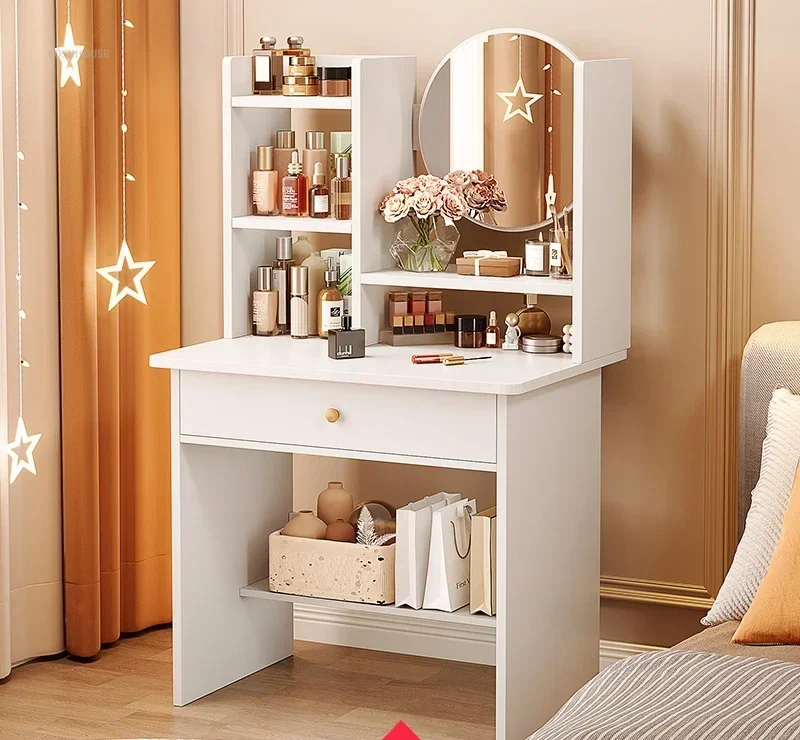 Nordic Artificial Board Dressers for Bedroom Storage with Cabinet Mirror Dressing Table Light Luxury Nordic Dresser for Hotel - Image 23