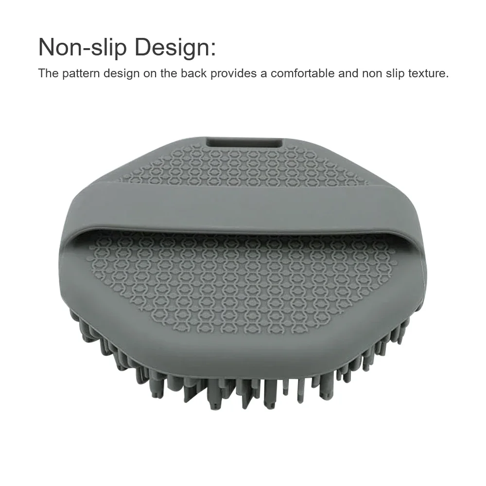 Bath Brush Soft Silicone Body Scrubber With Ergonomic Handle Portable Shower Massage Cleaning Exfoliating Home Tool - Image 3
