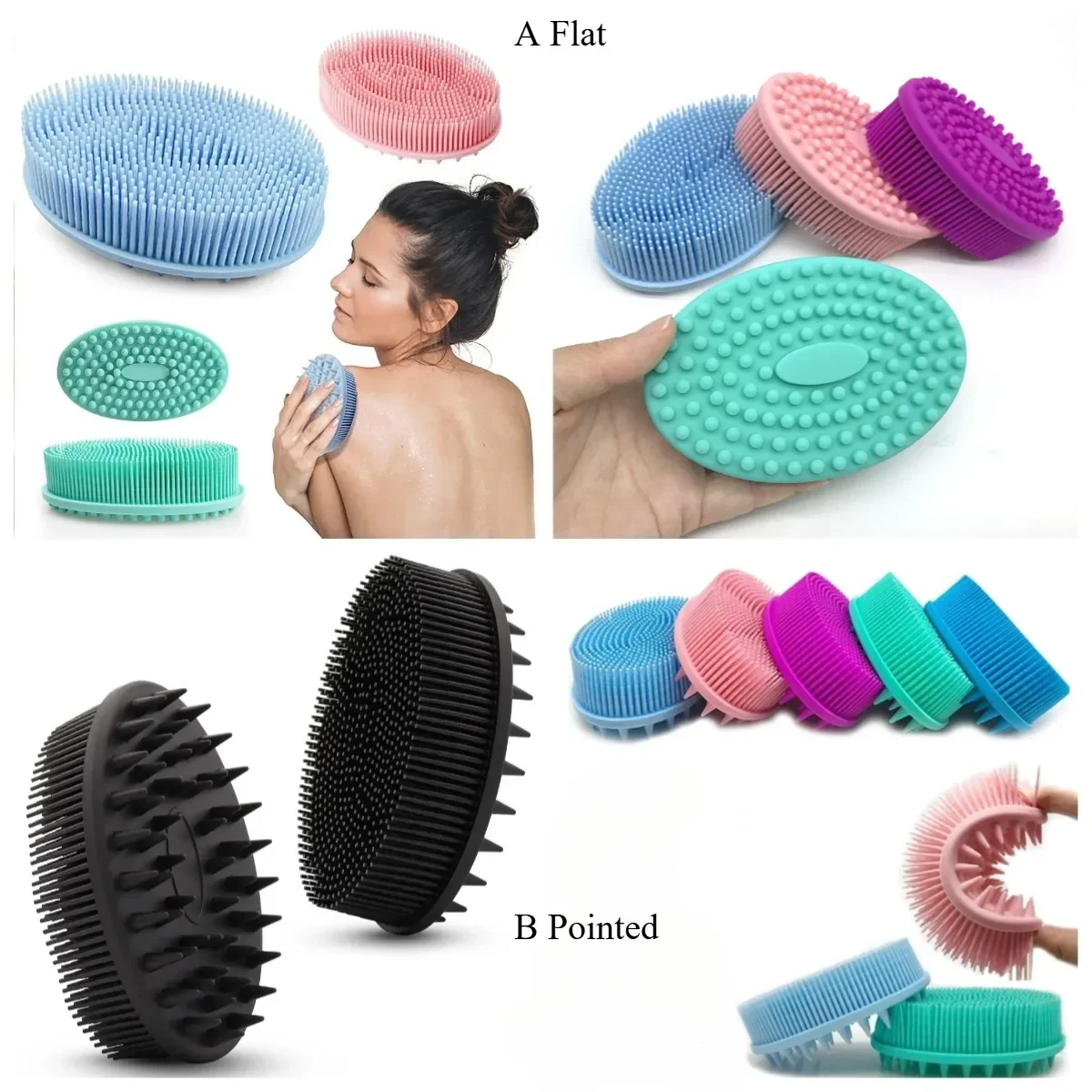 1pc Silicone Body Brush Baby Shower Body Wash Dry Massage SPA Bath Towel for Body Wash Scrubber Brush Back Scrubber Bath Tools - Image 2