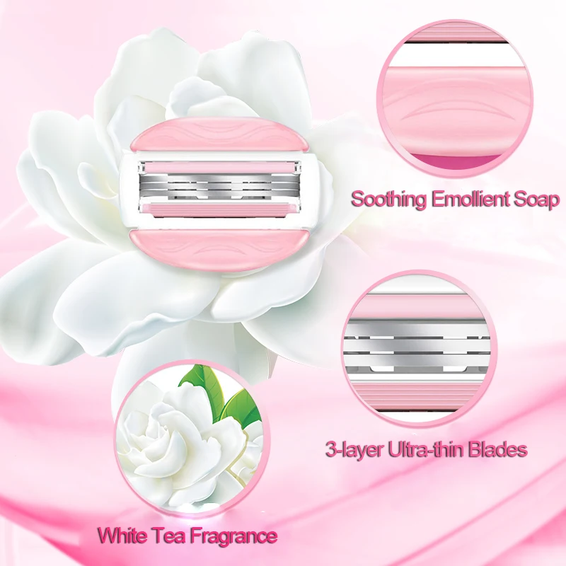 Gillette Venus Razor Blade 3 Layer Shaving Razor Blade Heads Replacement Built-in Spa Soap Bar for Women Body Shaving - Image 5