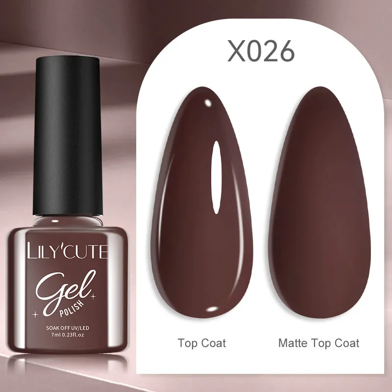 LILYCUTE 7ml UV Nail Gel Polish Autumn Winter Color Semi Permanent Matte Top Coat Needed Soak Off UV LED Nail Art Gel Varnish - Image 78