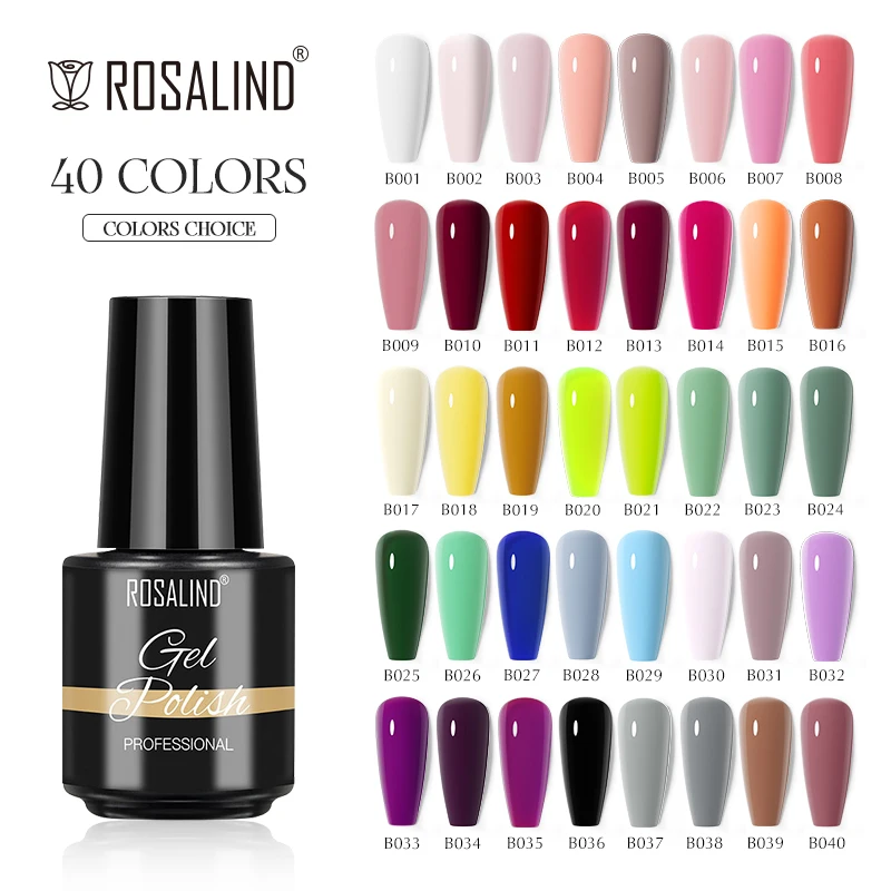 ROSALIND 5ml UV Gel Varnishes Gel Nail Polish Hybrid Soak Off Semi Permanent Base Top Coat Nail Polish for Nail Art - Image 4