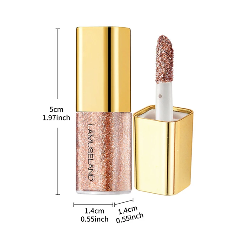 8 Colors Pearlescent Liquid Eyeshadow Fine Shimmer Highlight Glitter Eye Shadow High Shine Long-Lasting & Smudge-Proof Makeup - Image 3