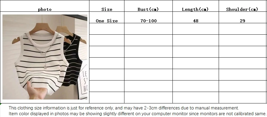 New waistcoat women wear striped wide edge temperament summer top short knit sleeveless bottom shirt - Image 8