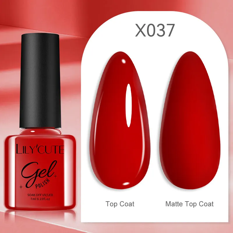 LILYCUTE 7ml UV Nail Gel Polish Autumn Winter Color Semi Permanent Matte Top Coat Needed Soak Off UV LED Nail Art Gel Varnish - Image 60