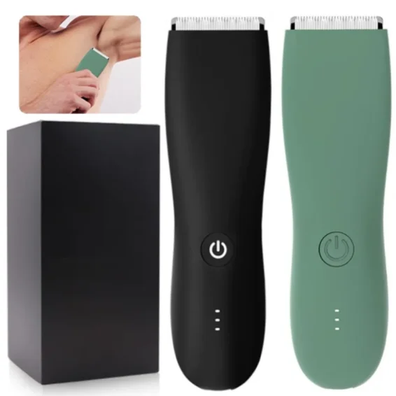 Body Hair Trimmer Shaver for Men Trimmer for Groin Pubic Replaceable Ceramic Blade Groomer Electric Razor Waterproof Clipper