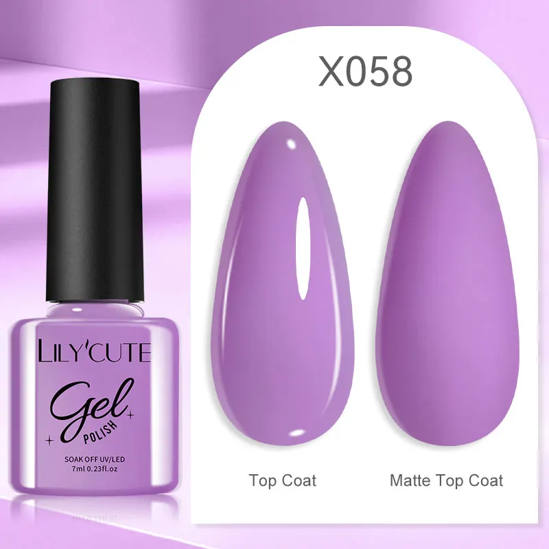 LILYCUTE 7ml UV Nail Gel Polish Autumn Winter Color Semi Permanent Matte Top Coat Needed Soak Off UV LED Nail Art Gel Varnish - Image 119