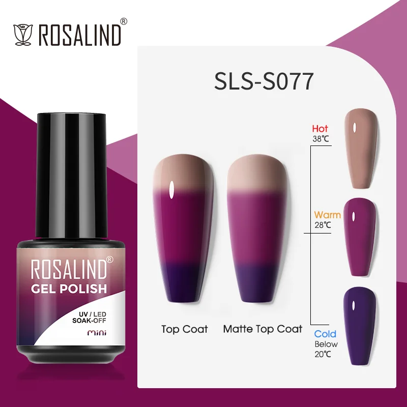 ROSALIND 5ml UV Gel Varnishes Gel Nail Polish Hybrid Soak Off Semi Permanent Base Top Coat Nail Polish for Nail Art - Image 49