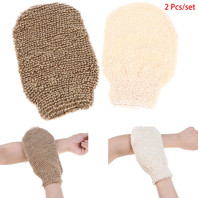 2 Pcs Peeling Exfoliating Gloves Shower Body Brush Fingers Bath Towel For Shower Body Brush Towel SPA Foam Body Massage - Image 2