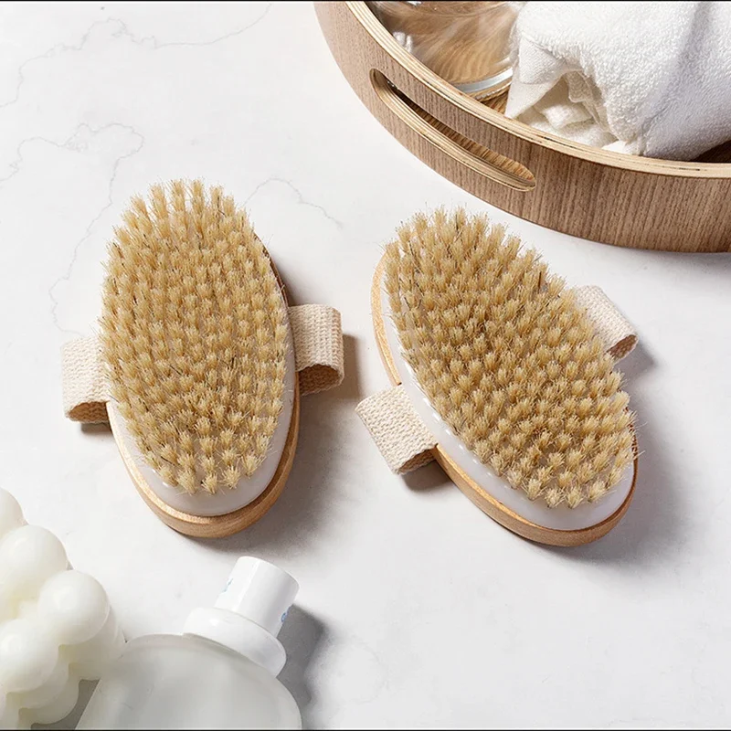 Natural  Bristle Brush Soft Wet Dry Skin Body SPA Brush Bath Massager - Image 4