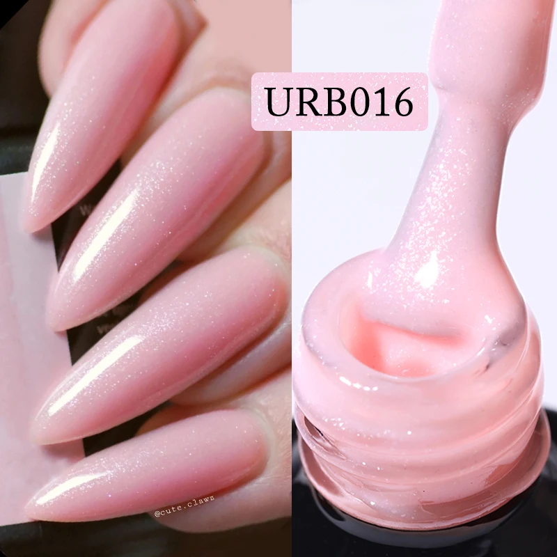 UR SUGAR 7ml Nude Pink Glitter Rubber Base Gel Polish Sparking Sequins Semi Permanent Soak Off Nail Art Varnish All For Manicure - Image 24