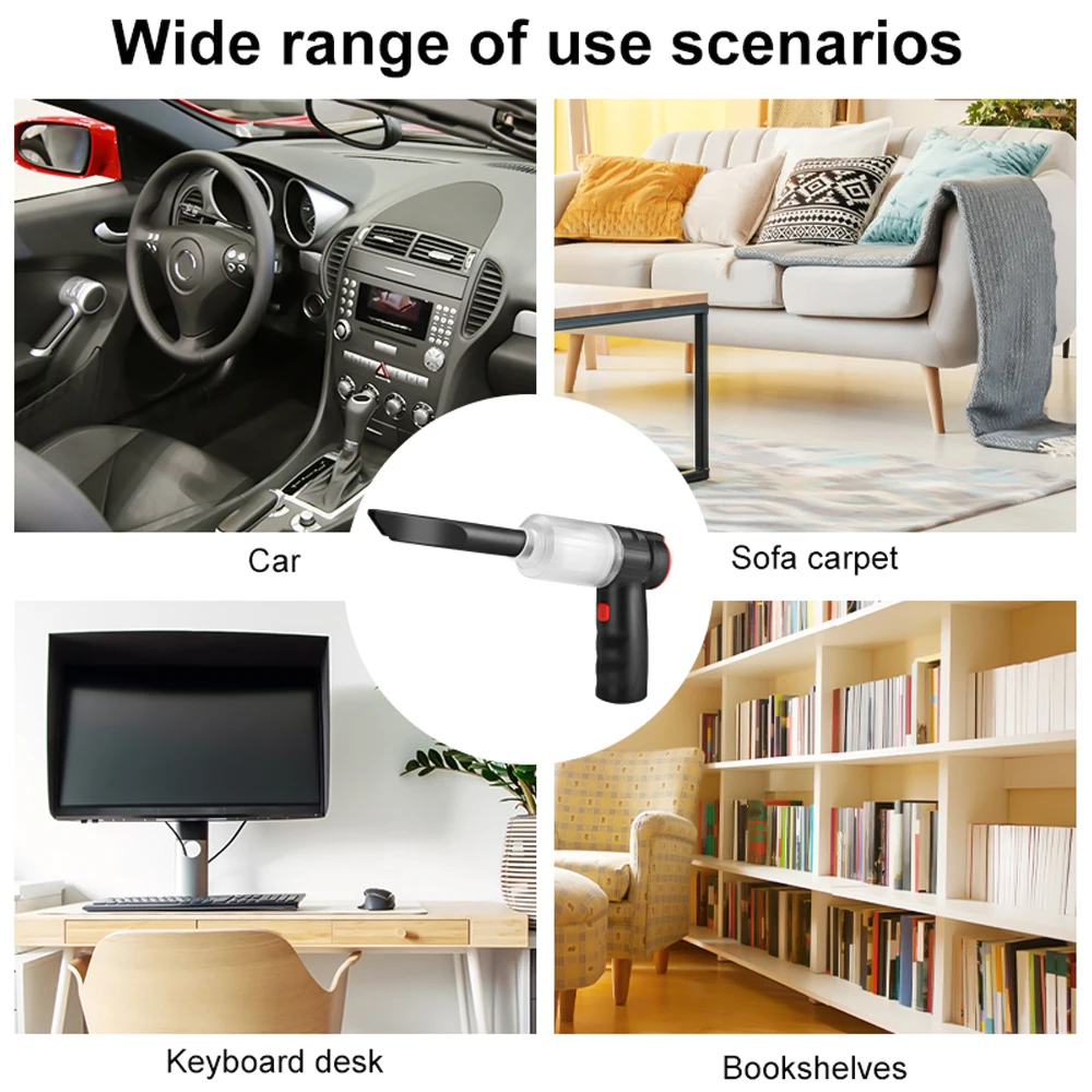 16000PA 150W Wireless Car Vacuum Cleaner Handheld USB Charging Power Suction Air Blower Cordless Car Vacuum Auto Duster for Home - Image 6