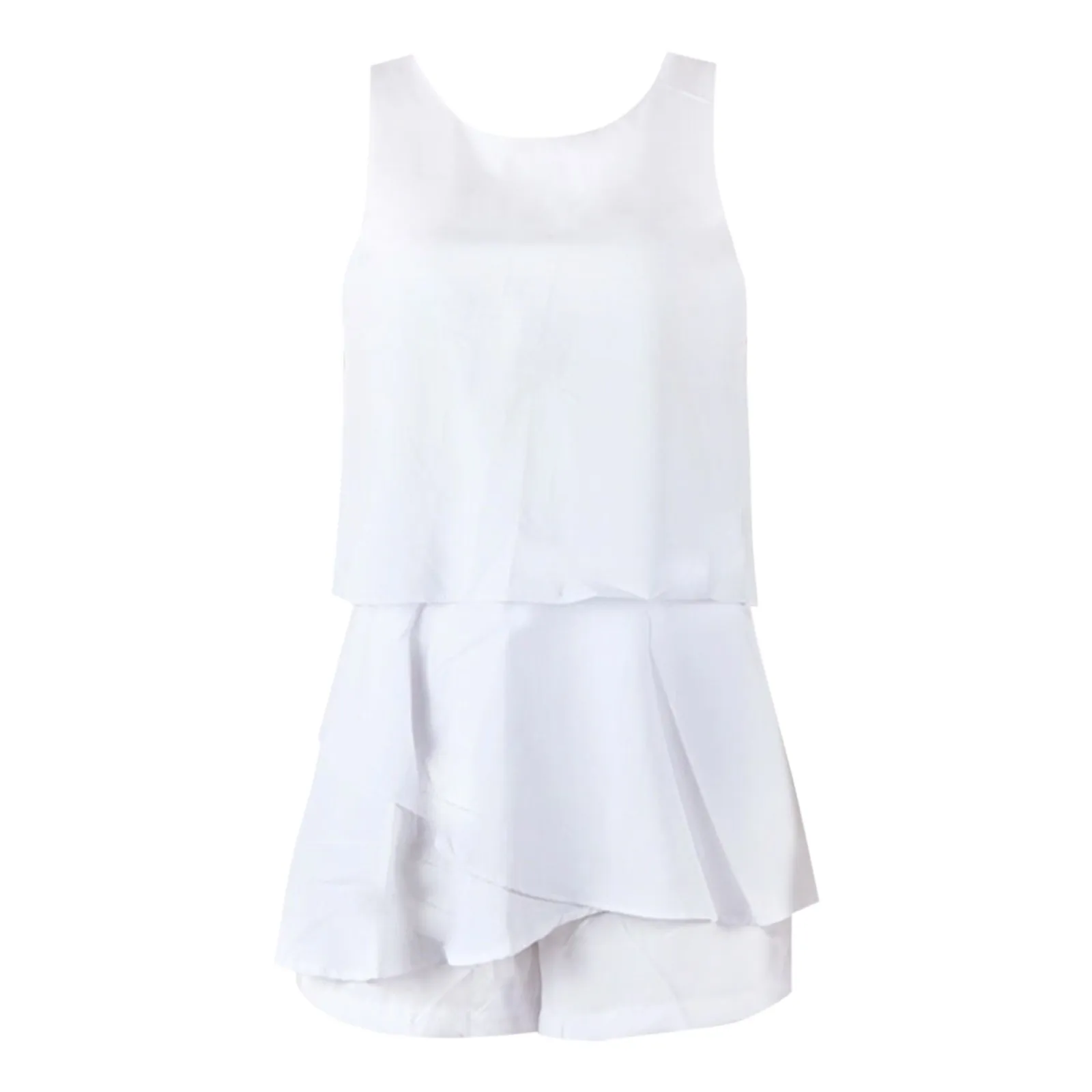 Elegant 2-Piece Sets For Women Womens Neck Sleeveless Floral Print & Solid Rompers Conjuntos Para Mujeres 2 Piezas Elegantes - Image 6