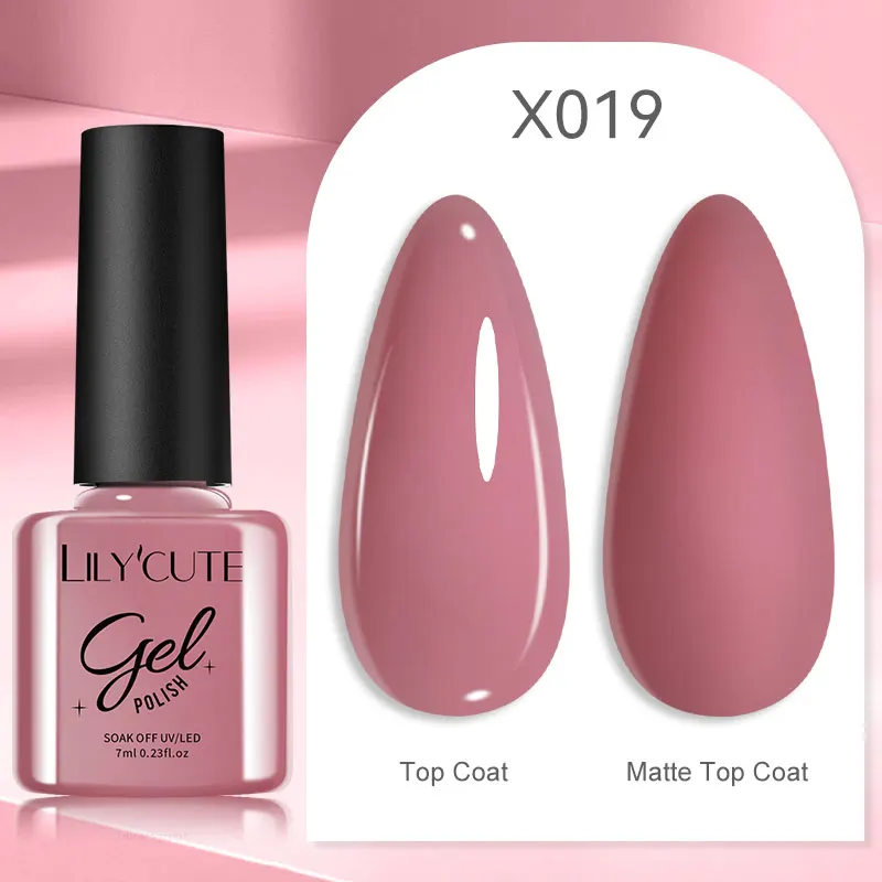 LILYCUTE 7ml UV Nail Gel Polish Autumn Winter Color Semi Permanent Matte Top Coat Needed Soak Off UV LED Nail Art Gel Varnish - Image 92